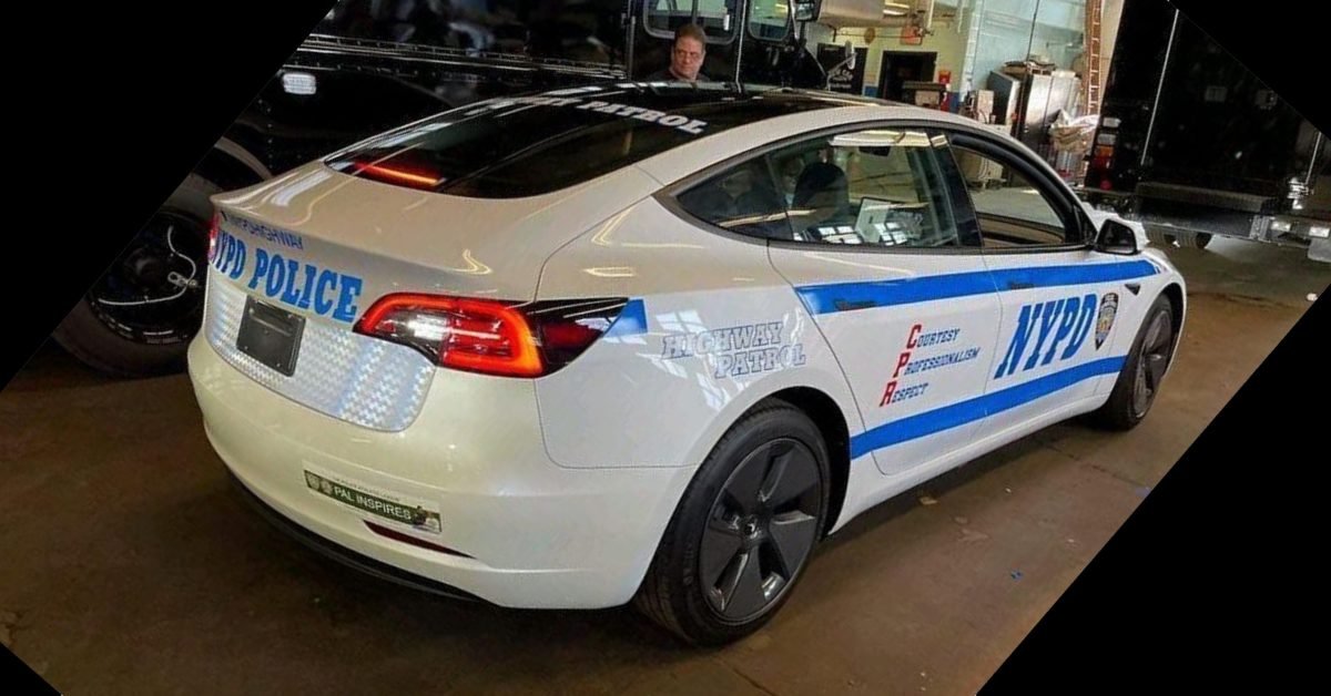 tesla model 3 nypd hero