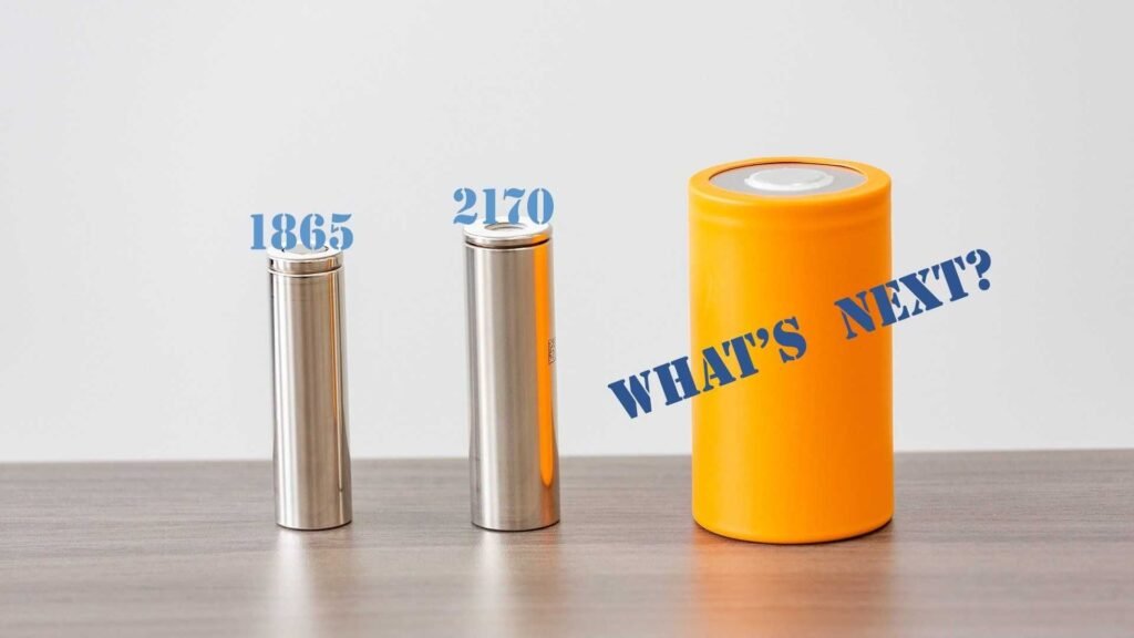 1640298160 panasonic batteries from left the 1865 2170 and a mock up of the next generation of large cylindrical automotive batteries
