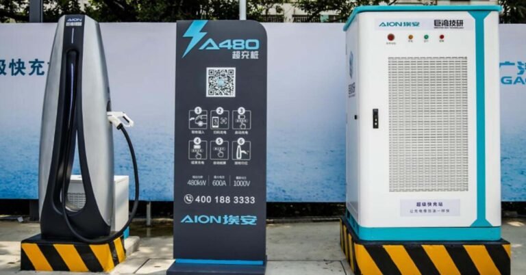 GAC-Aion presenta un cargador rápido de 480 kW, muy por debajo de los rumores de 600 kW