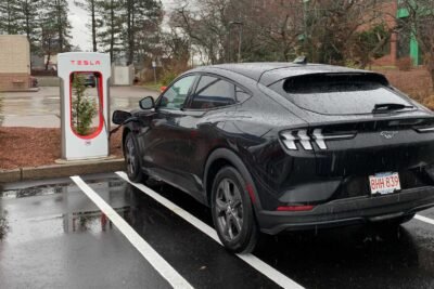 ford mustang mach e tesla supercharger source video from ted 1