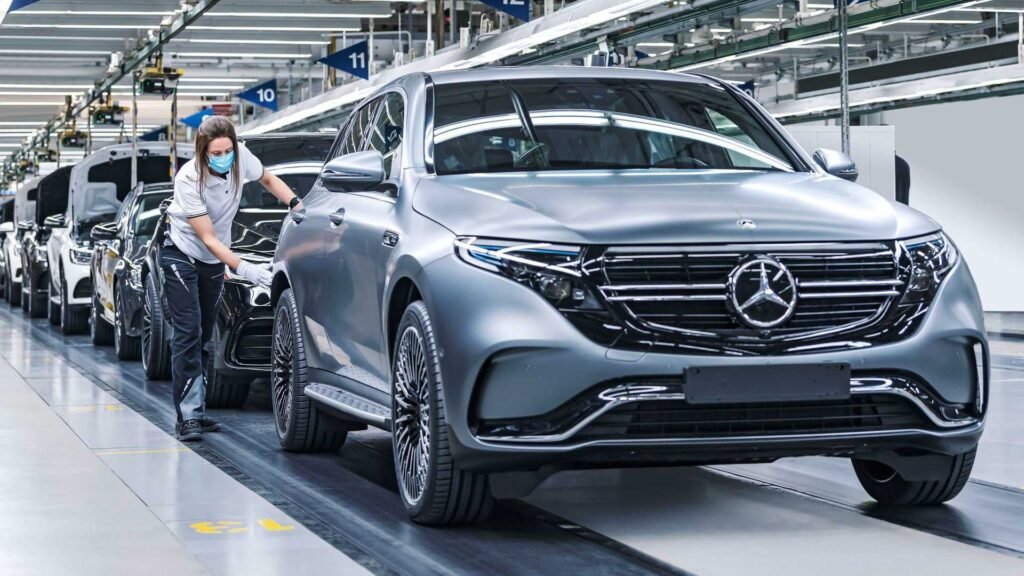 mercedes benz eqc production at the bremen plant germany