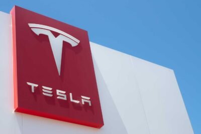 tesla logo sign