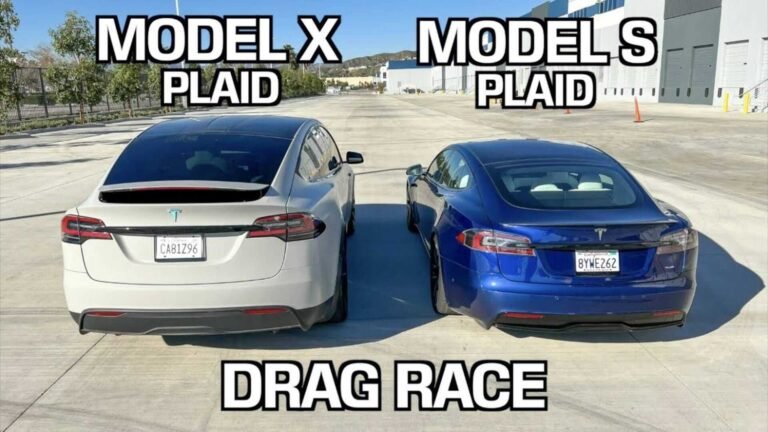 Tesla Model S Plaid Drag Races Model X Plaid: Batalla de titanes